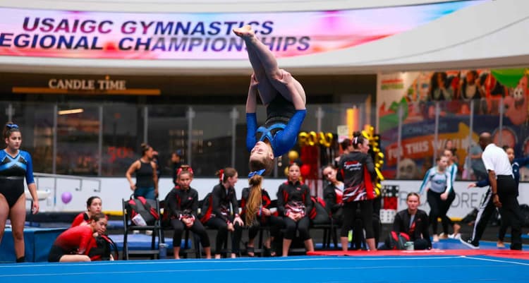 Gymnastics coach and athlete
